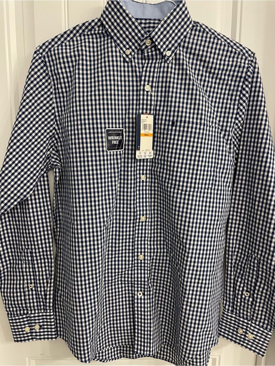 Izod Other - Izod Navy and White Gingham Button-Down Shirt NWT